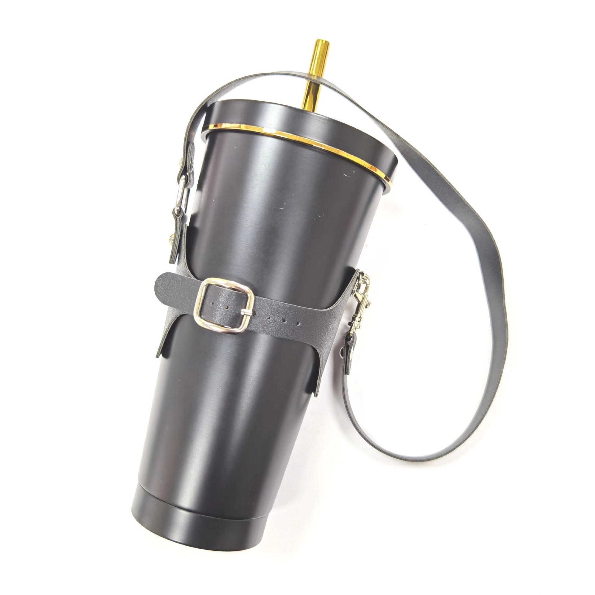 Wholesale Portable Adjustable PU Leather Diameter 75-95mm Insulated Cup Holder
